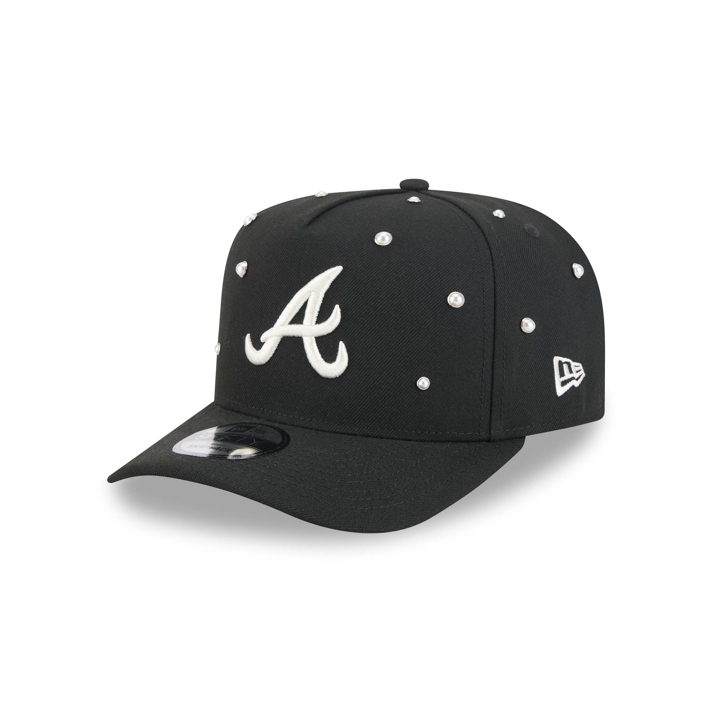 New Era Atlanta Braves 9FIFTY A-Frame Pearl All Over Print Snapback Hat - Black - BLACK